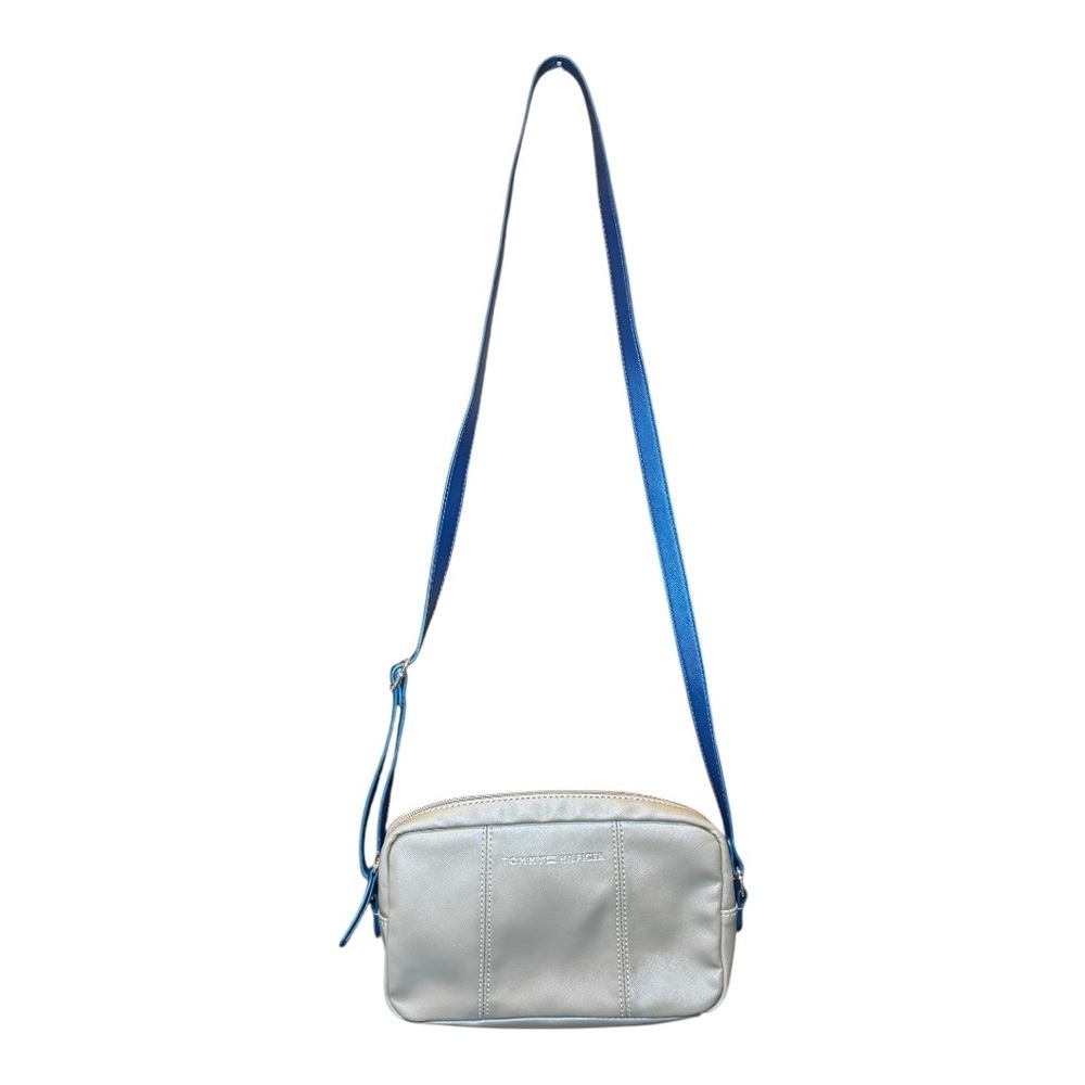 TOMMY HILFIGER Tan and Navy Blue Crossbody Bag